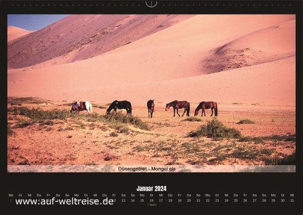 2024, Mongolei, Kalender, Wandkalender, Fotos, Bilder, Natur, Landschaft, Wüste, Jurte, Stille, Ruhe, entspannen